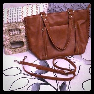 Braided Accent Shoulder Tote/Purse🎀🙂